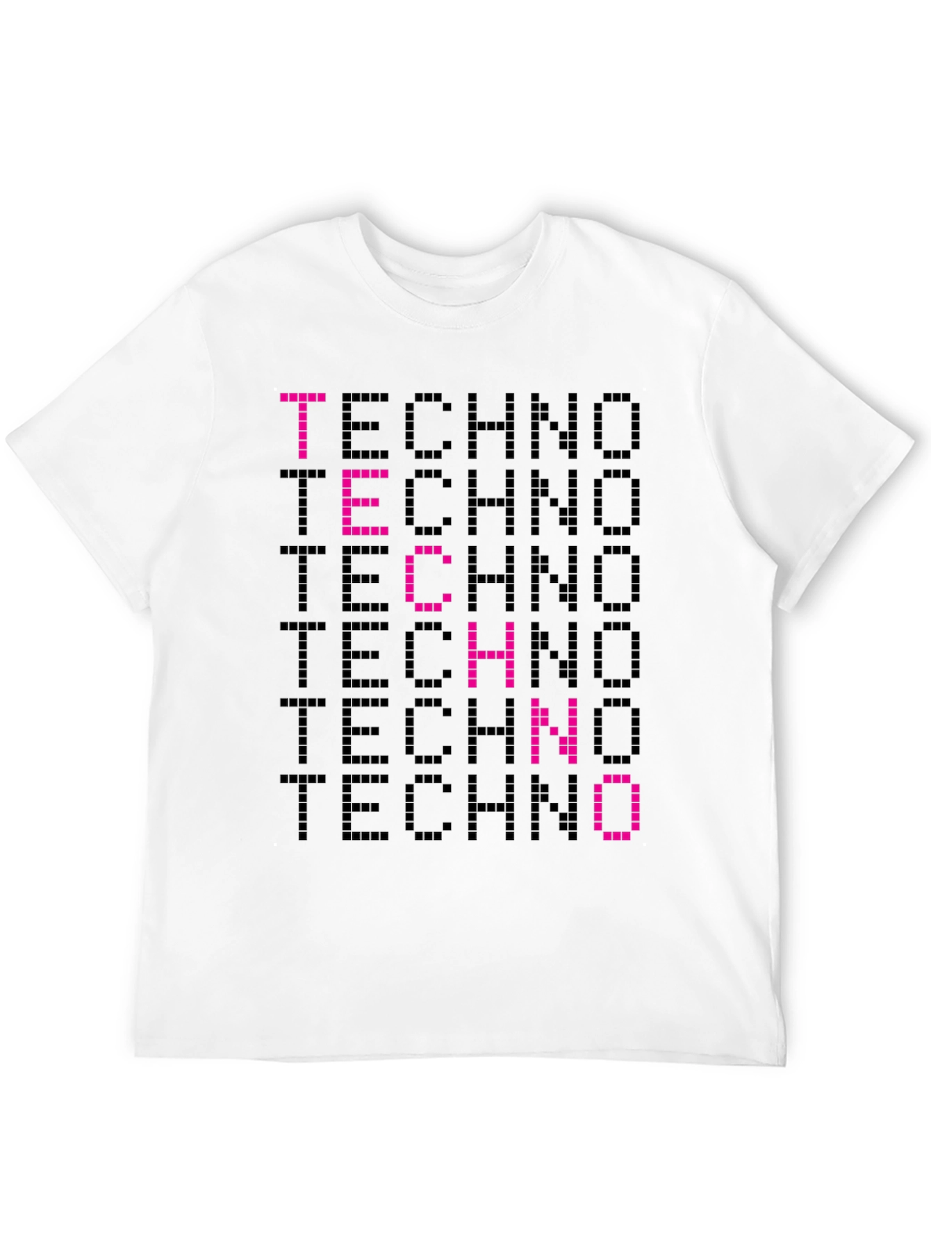 Techno Pixelated Graphic T-Shirt
