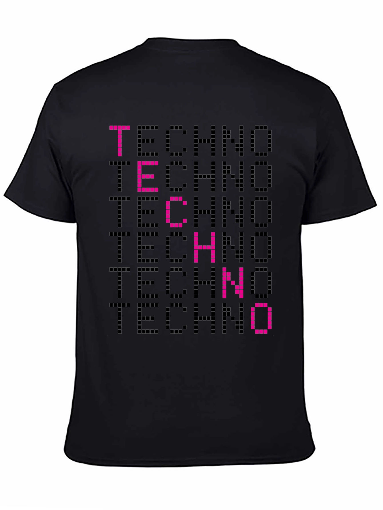 Techno Pixelated Graphic T-Shirt