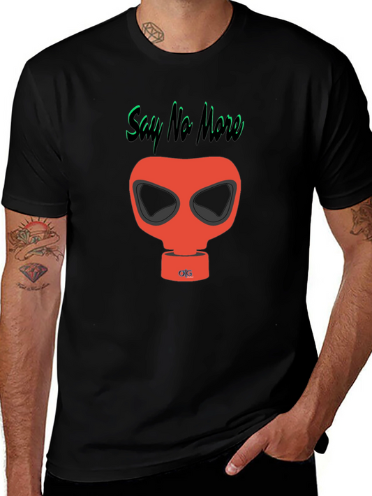 Red Mask Graphic Tee - Say No More - Mens Black T-Shirt