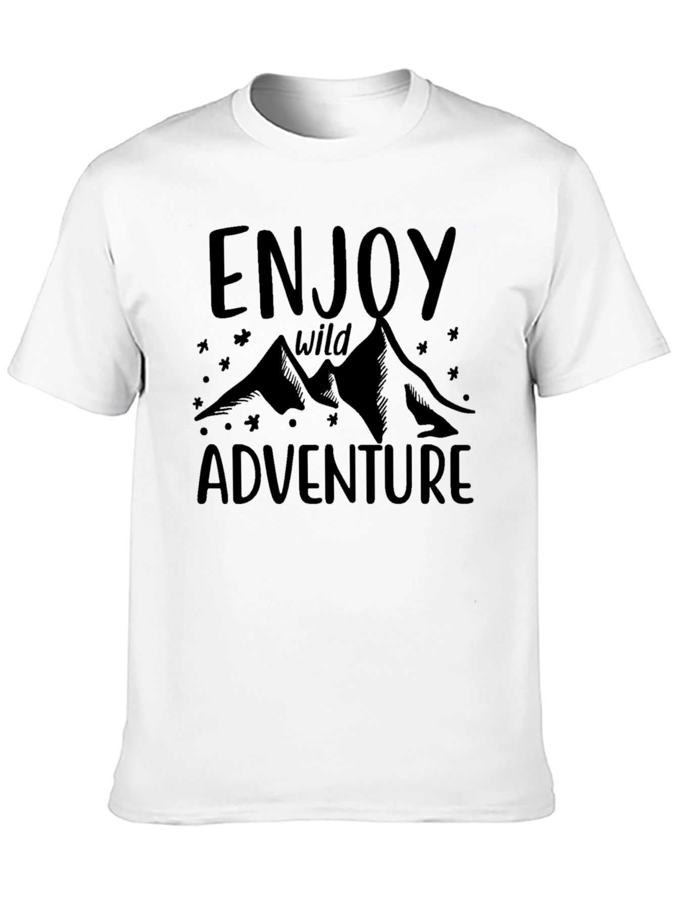 Enjoy Wild Adventure Black Graphic T-Shirt