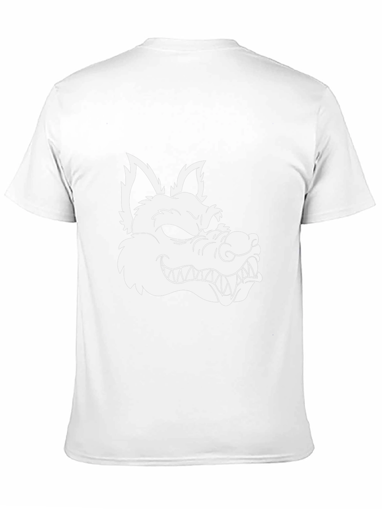 Mens Black T-Shirt with Wolf Graphic Print