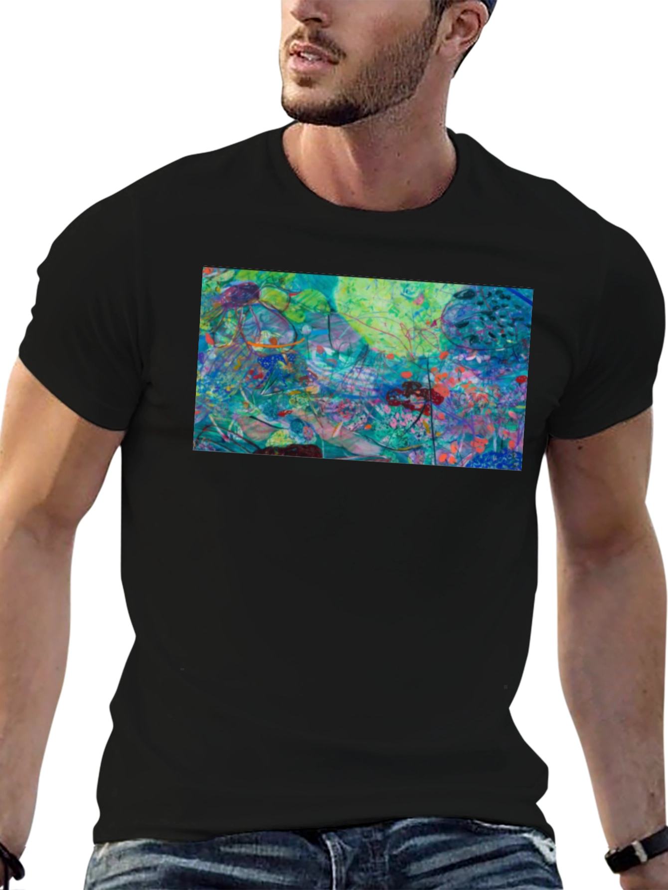 Abstract Art Graphic Tee - Modern Casual Style