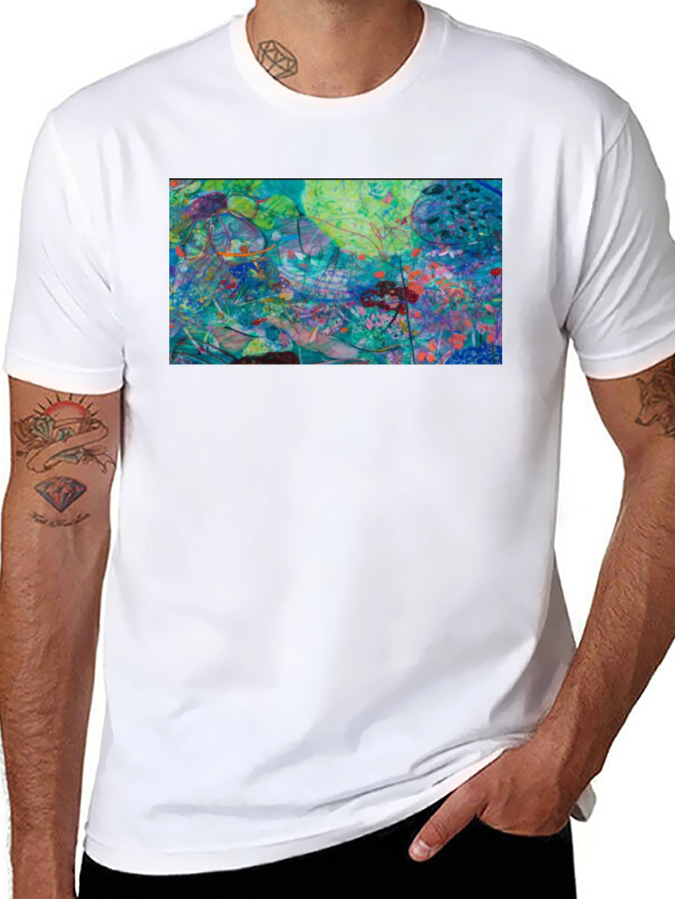 Abstract Art Graphic Tee - Modern Casual Style