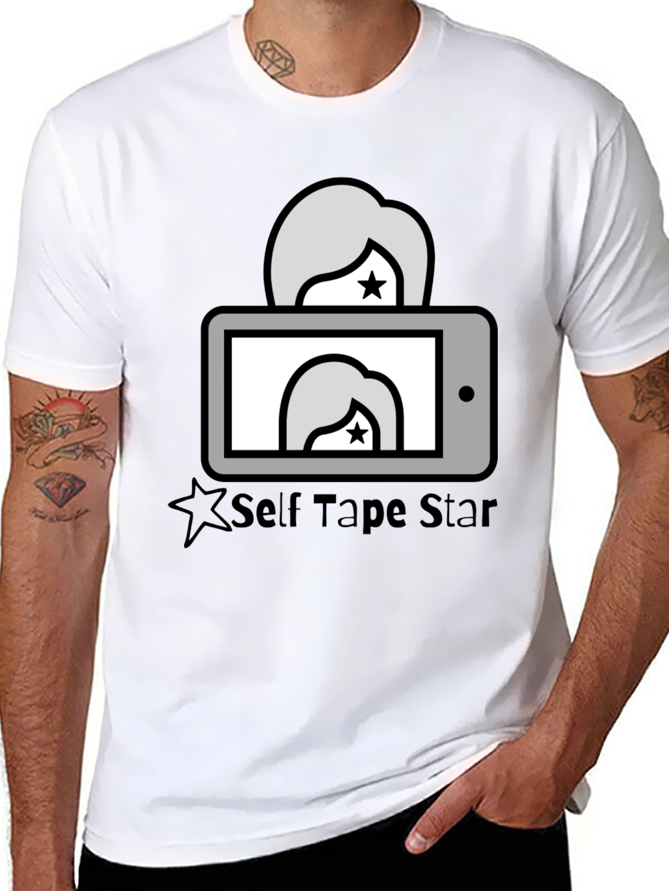 Self Tape Star Black Graphic Tee