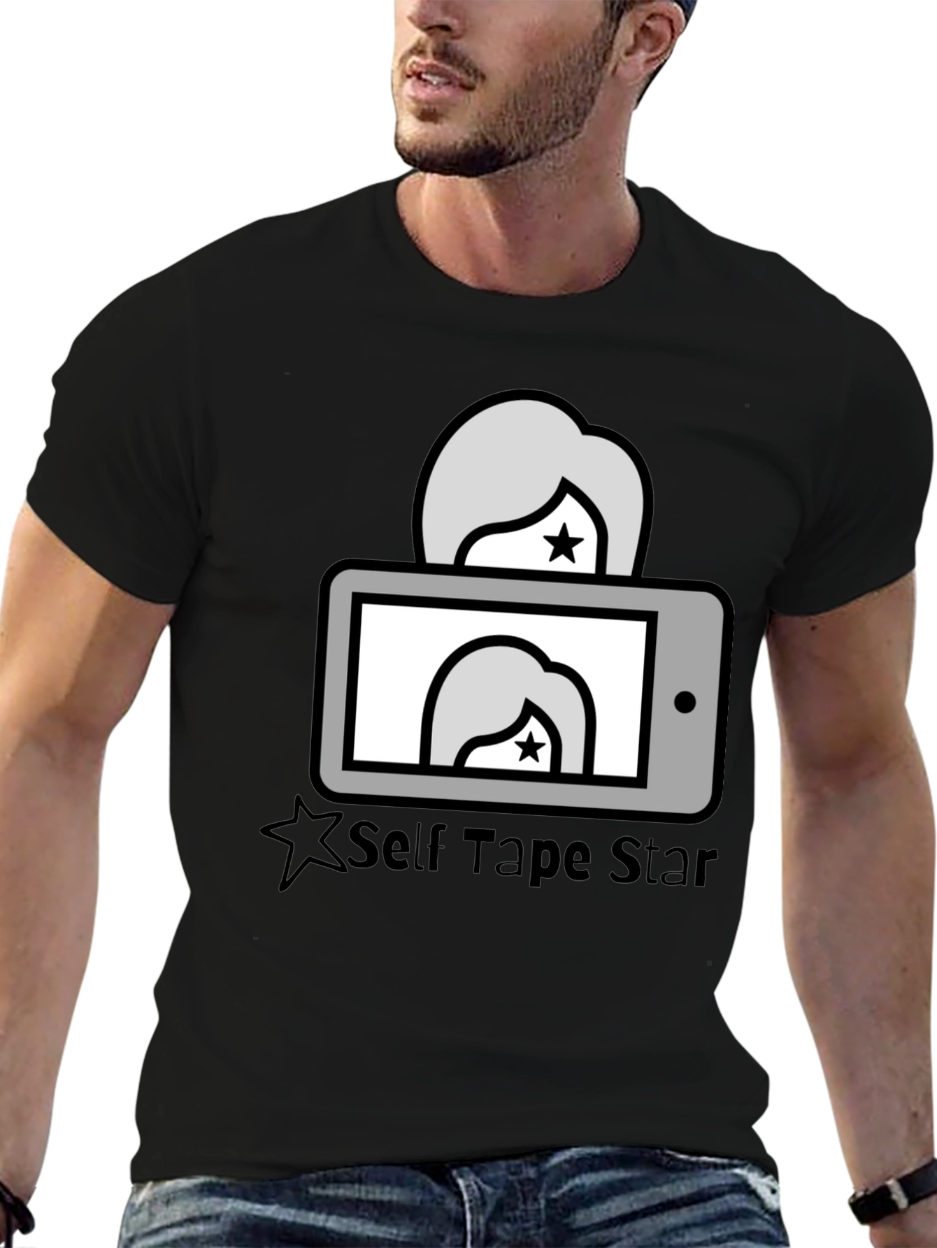 Self Tape Star Black Graphic Tee