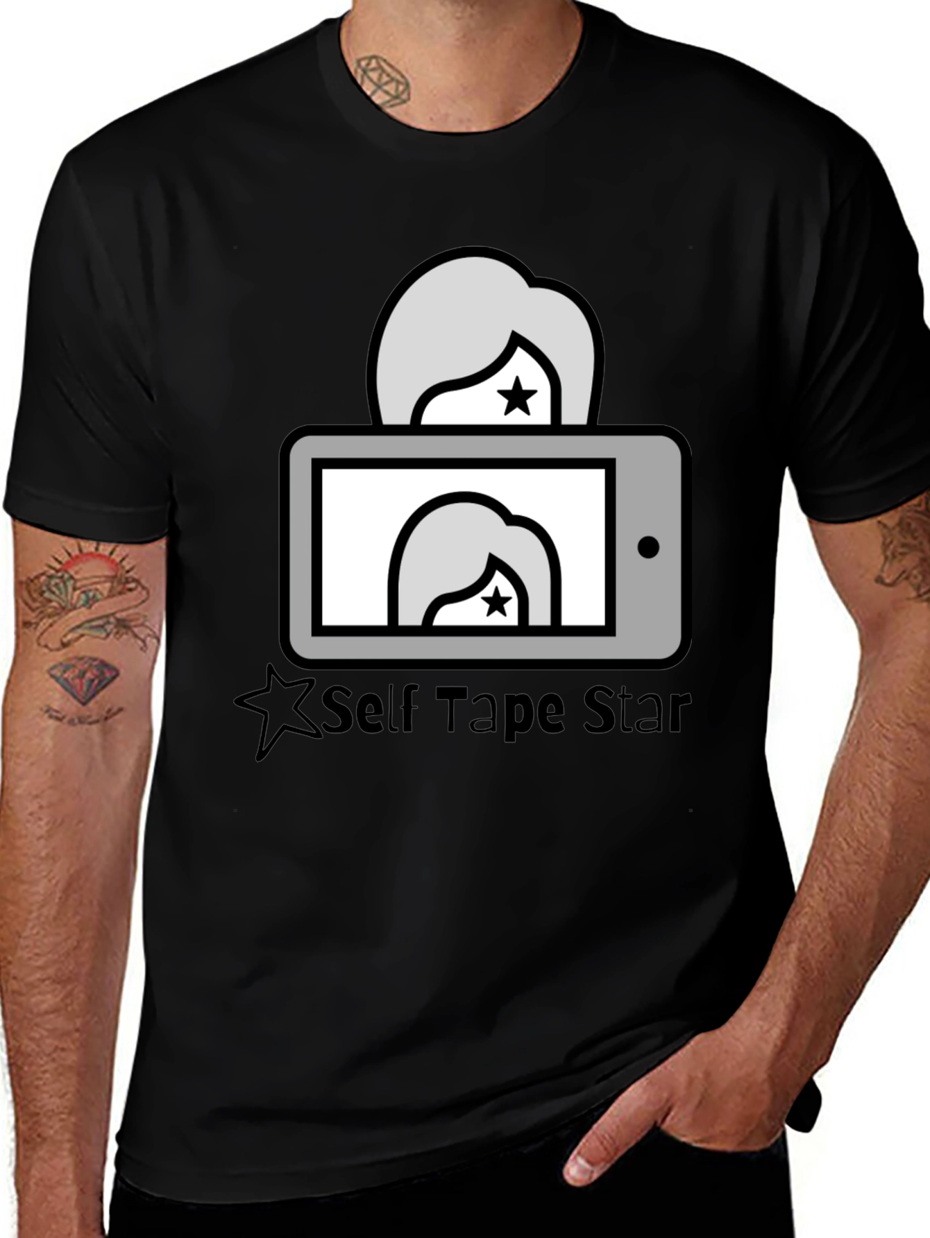 Self Tape Star Black Graphic Tee