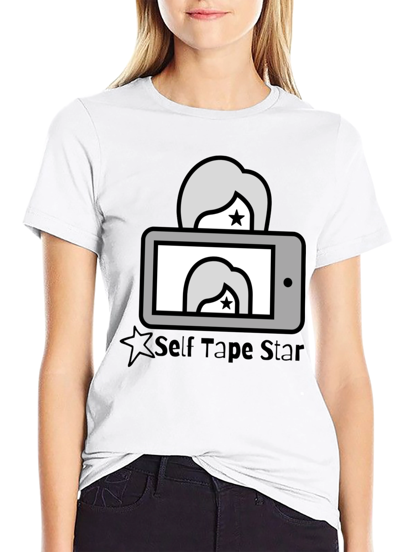 Self Tape Star Black Graphic Tee