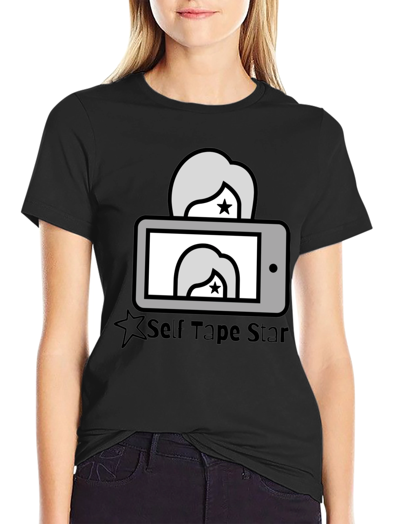 Self Tape Star Black Graphic Tee