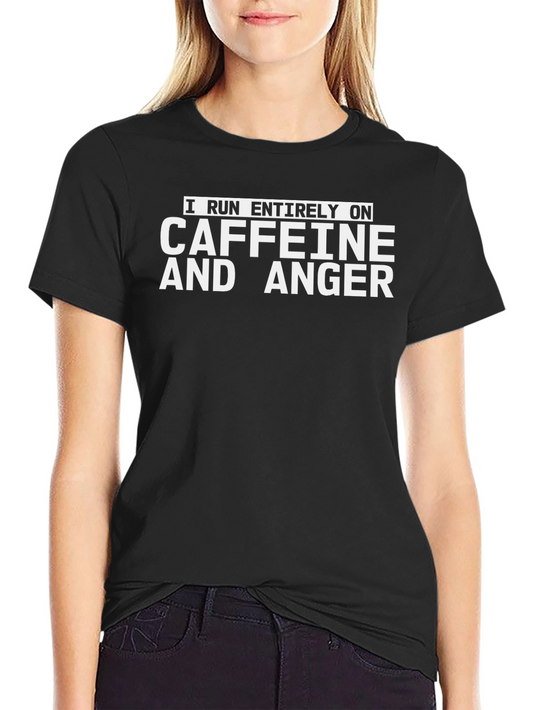 Caffeine and Anger Graphic Tee - Black Crew Neck T-Shirt