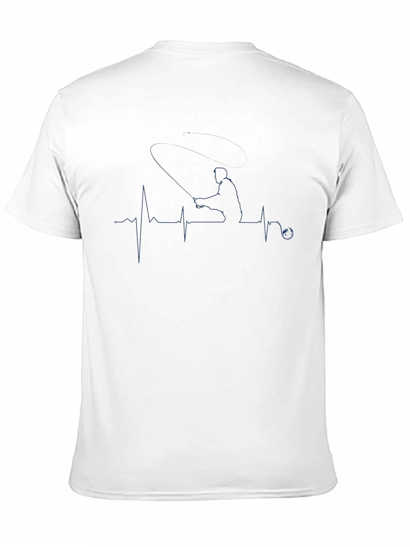 Fishing Heartbeat T-Shirt - Black