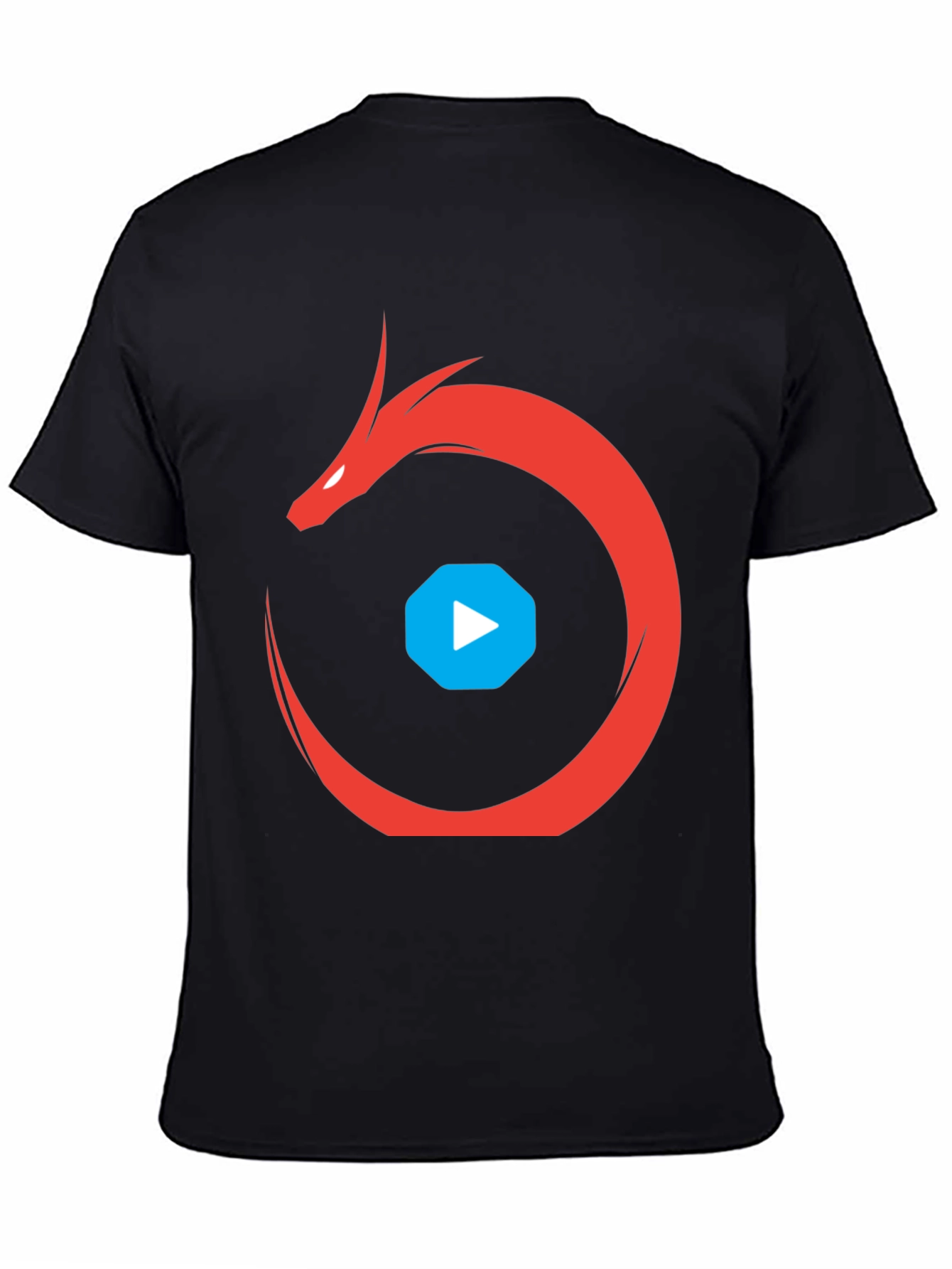 Dragon Play Button Black T-Shirt