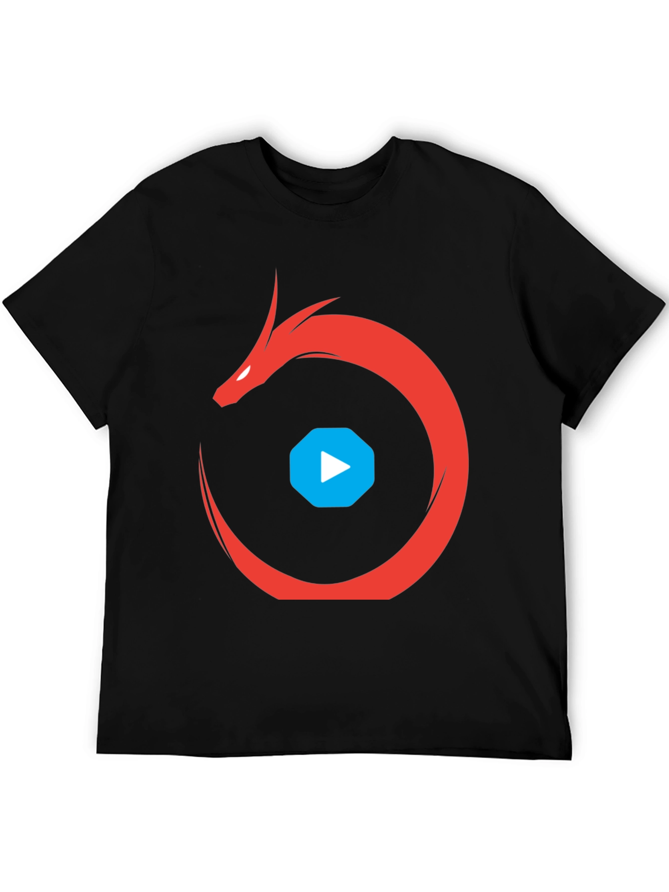 Dragon Play Button Black T-Shirt