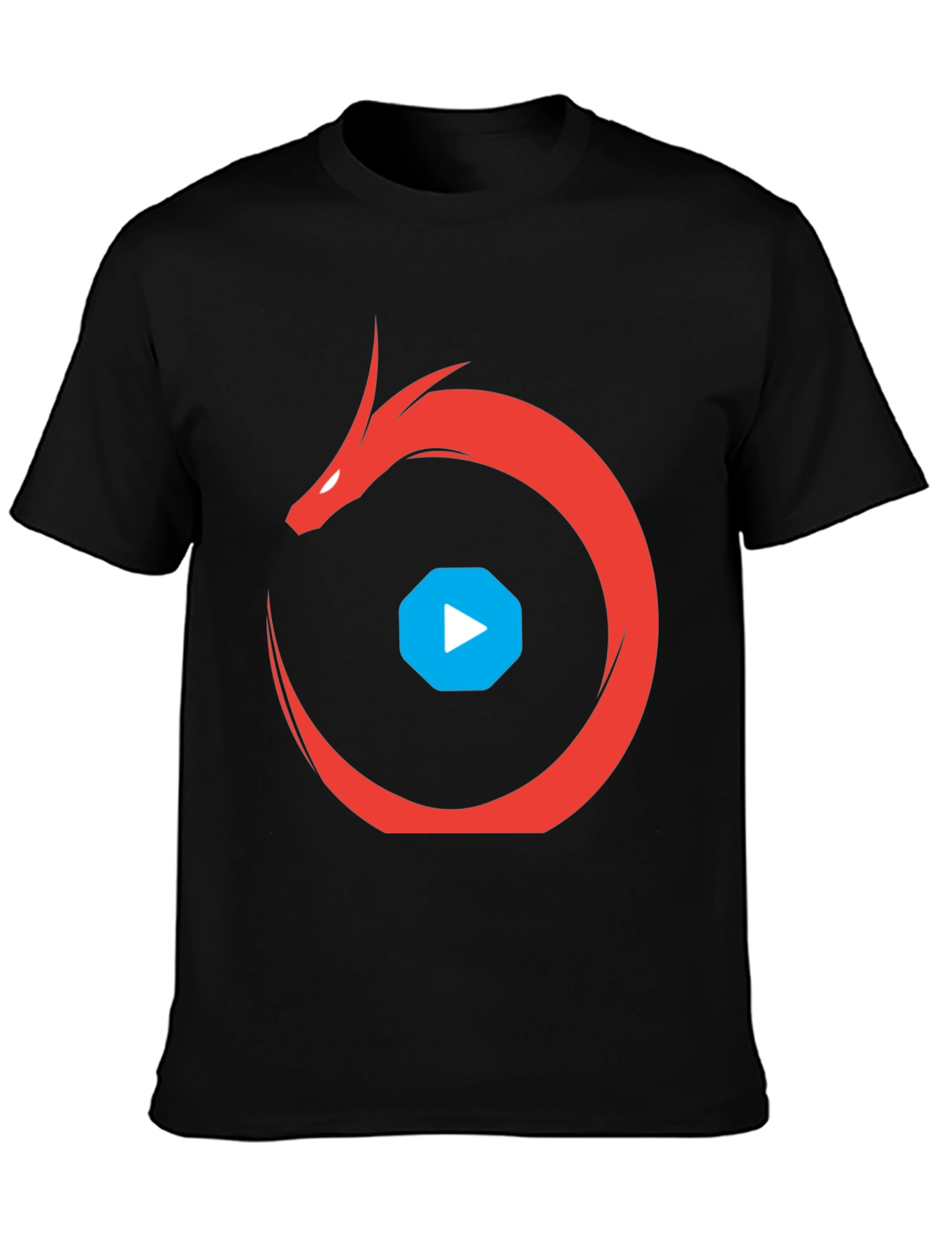 Dragon Play Button Black T-Shirt