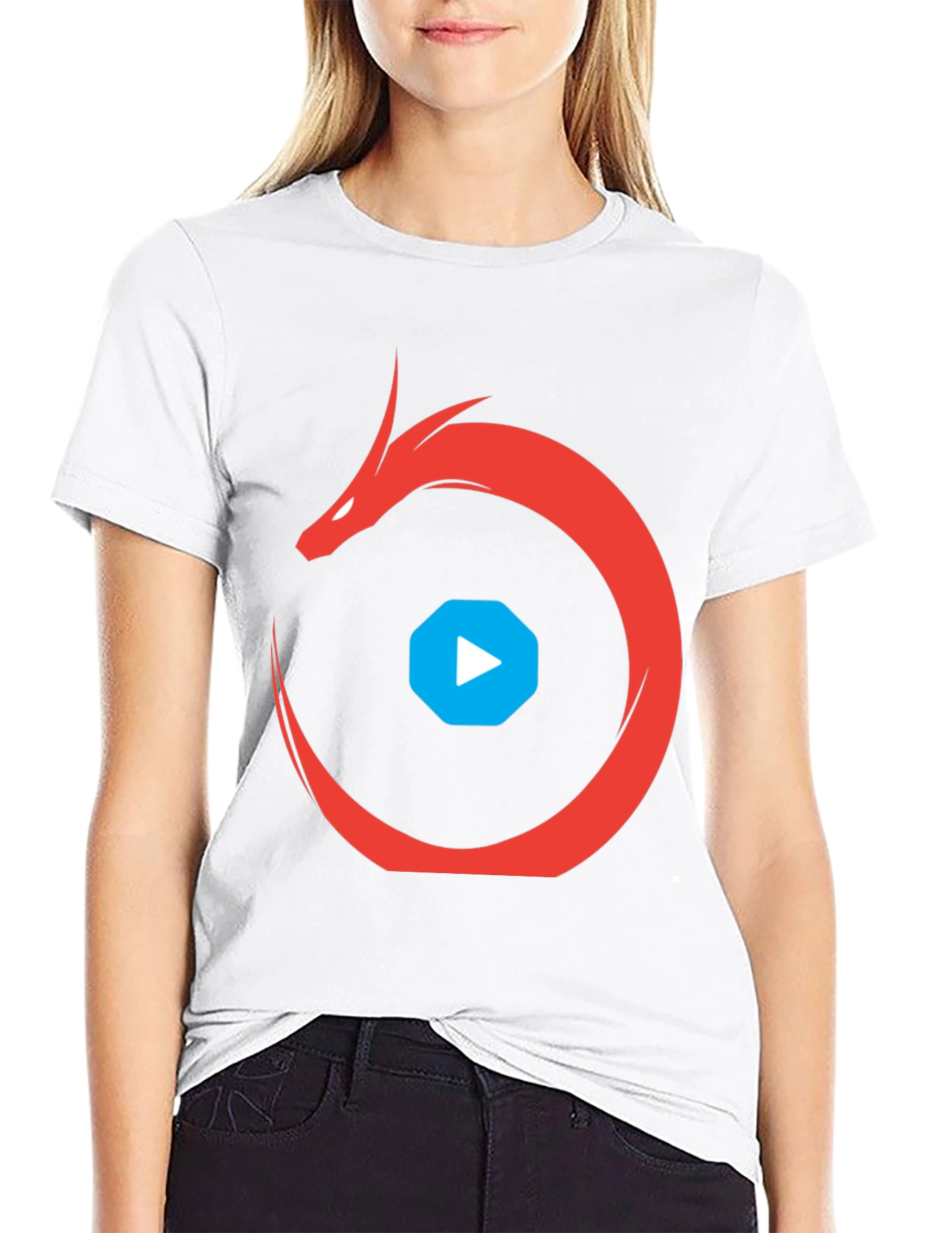 Dragon Play Button Black T-Shirt