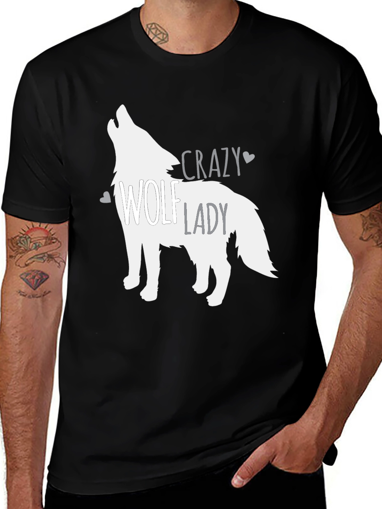 Crazy Wolf Lady Graphic Tee