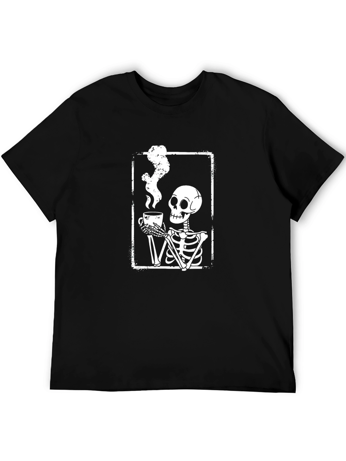 Coffee Skeleton Tee - Black Graphic T-Shirt