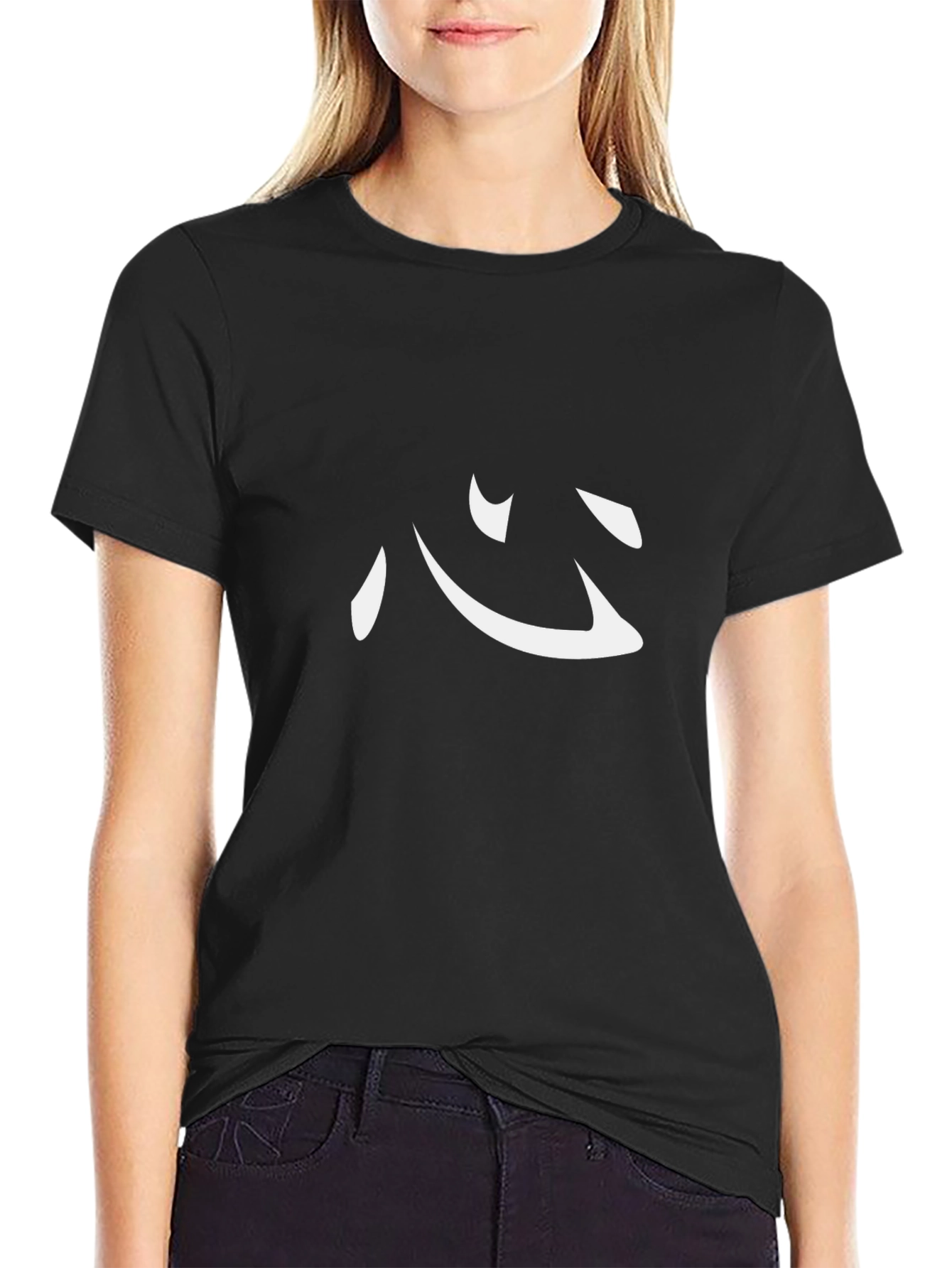 Minimalist Kanji Heart Symbol Black T-Shirt