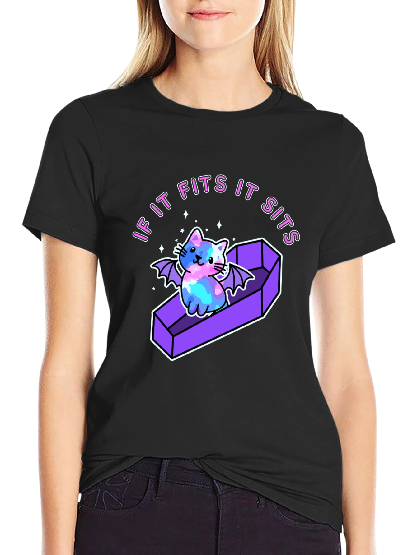 If It Fits It Sits Cat Coffin T-Shirt