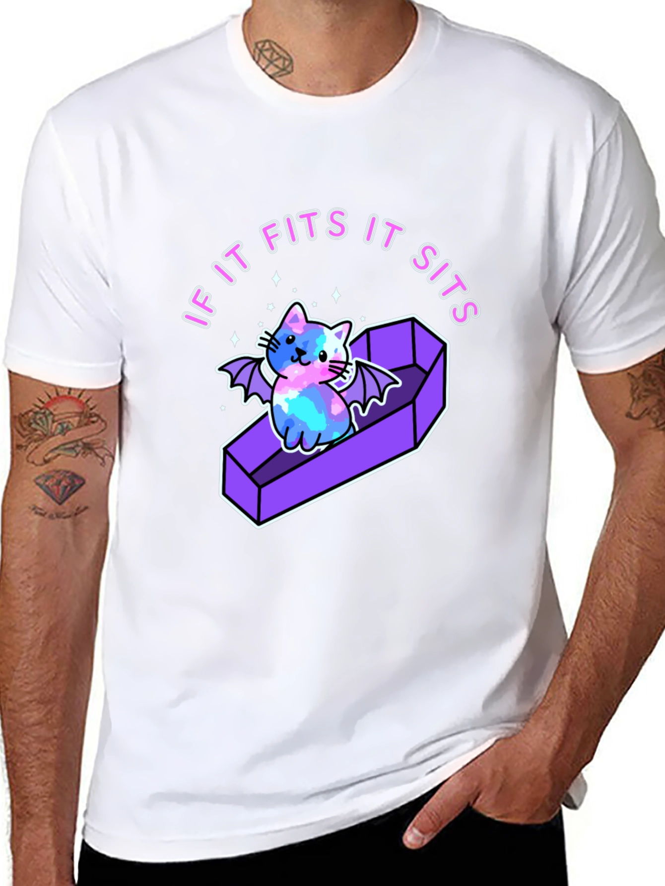 If It Fits It Sits Cat Coffin T-Shirt