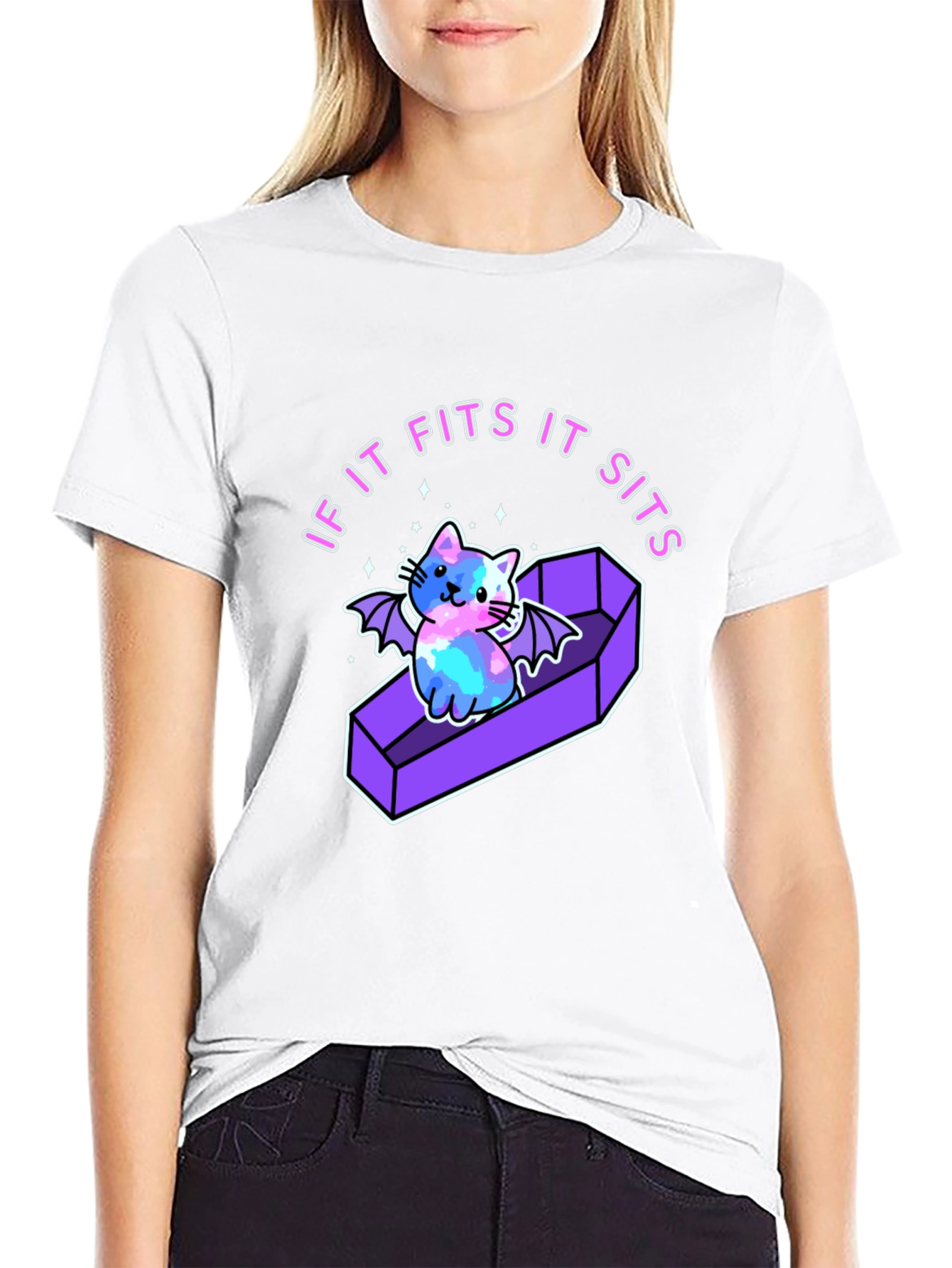 If It Fits It Sits Cat Coffin T-Shirt