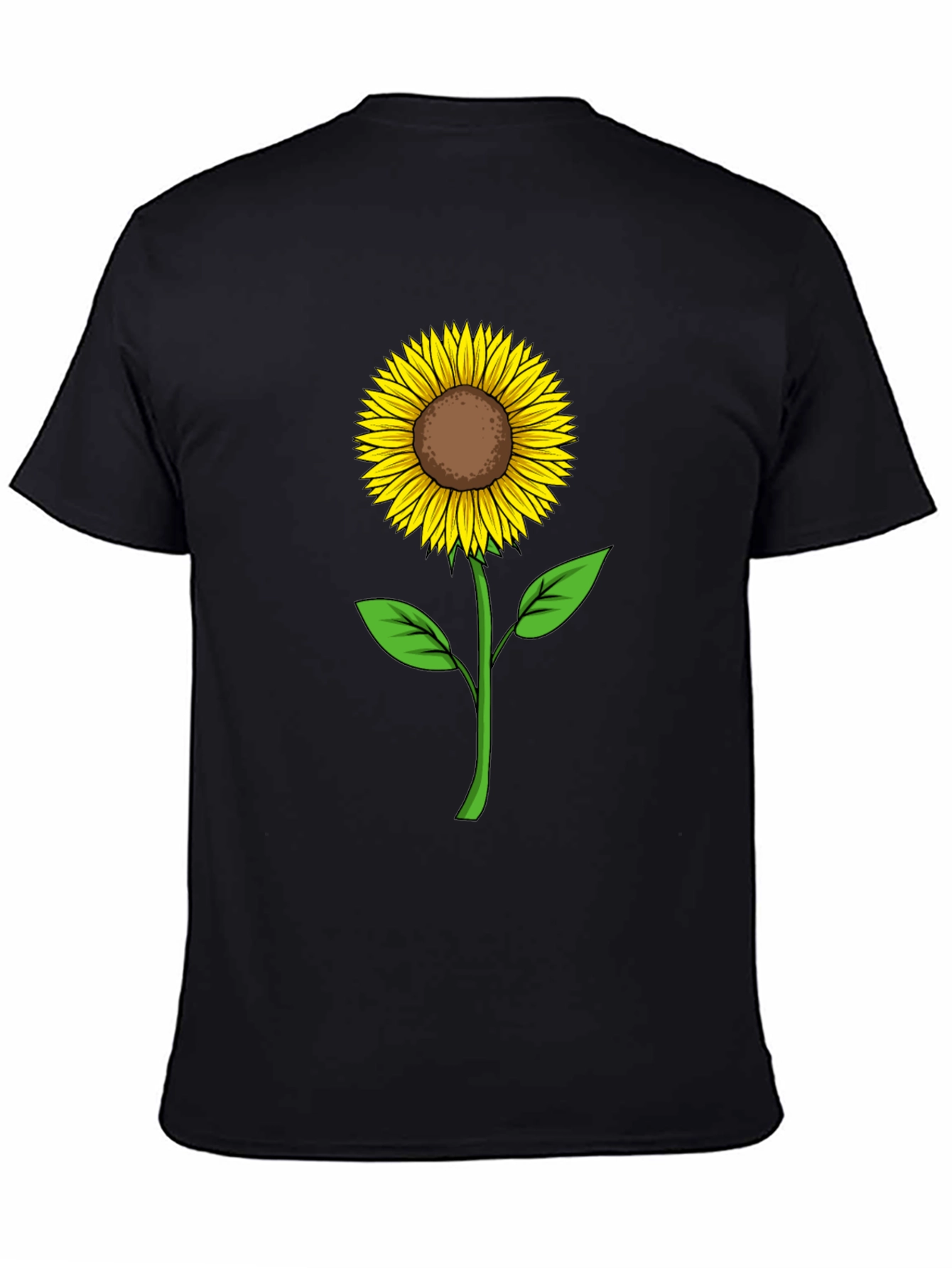 Sunflower Graphic Print Black T-Shirt