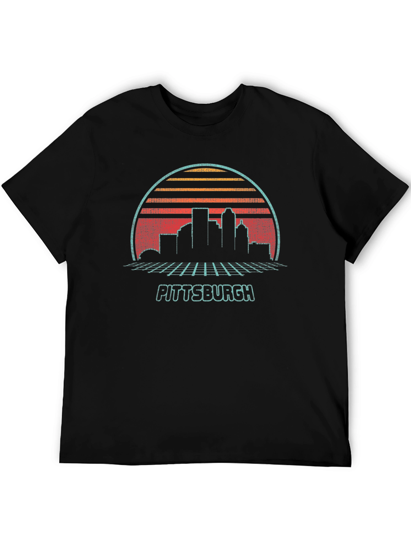 Pittsburgh Retro Style T-Shirt - Cityscape Design