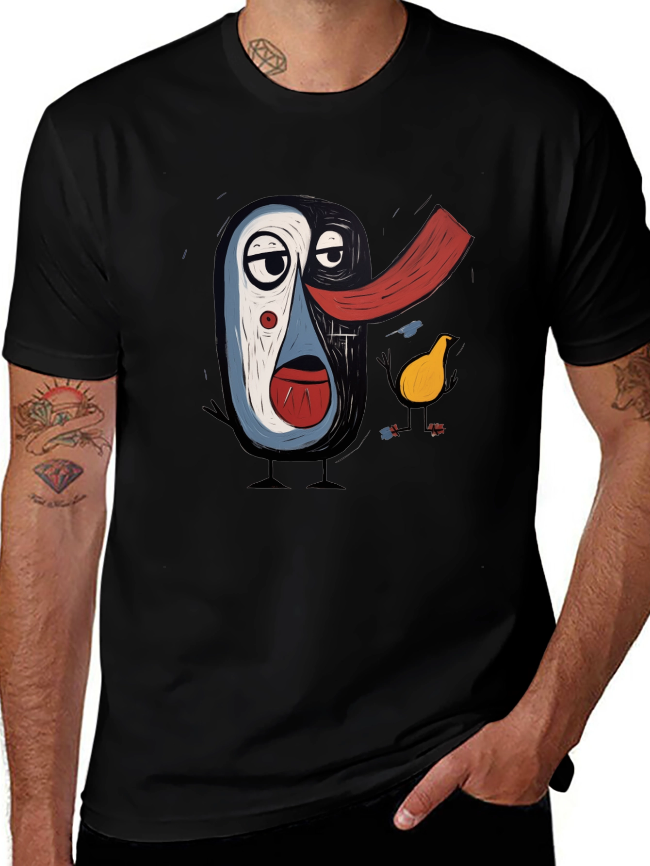 Abstract Art Print Black T-Shirt
