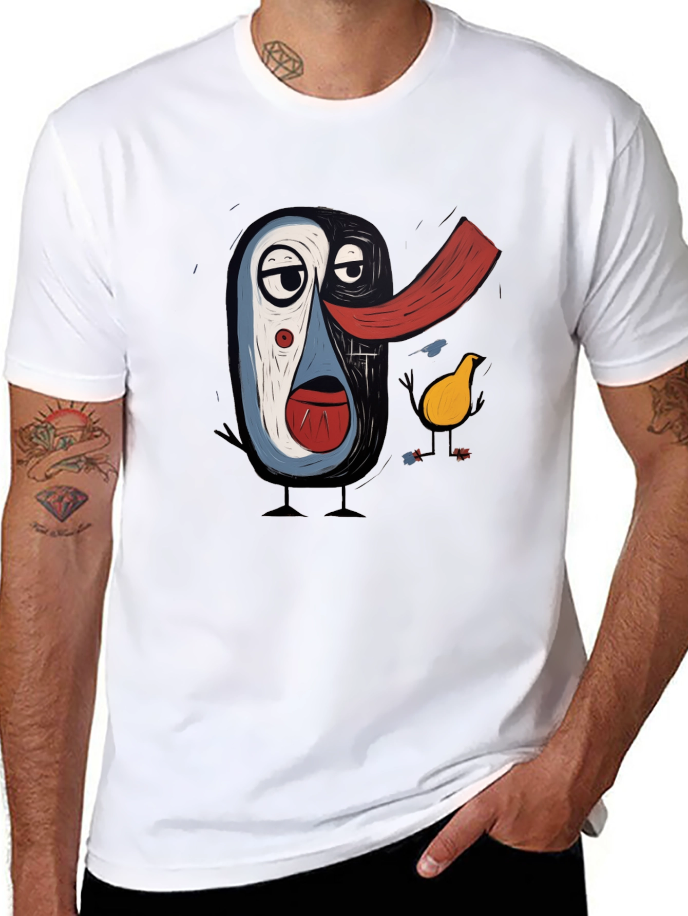 Abstract Art Print Black T-Shirt