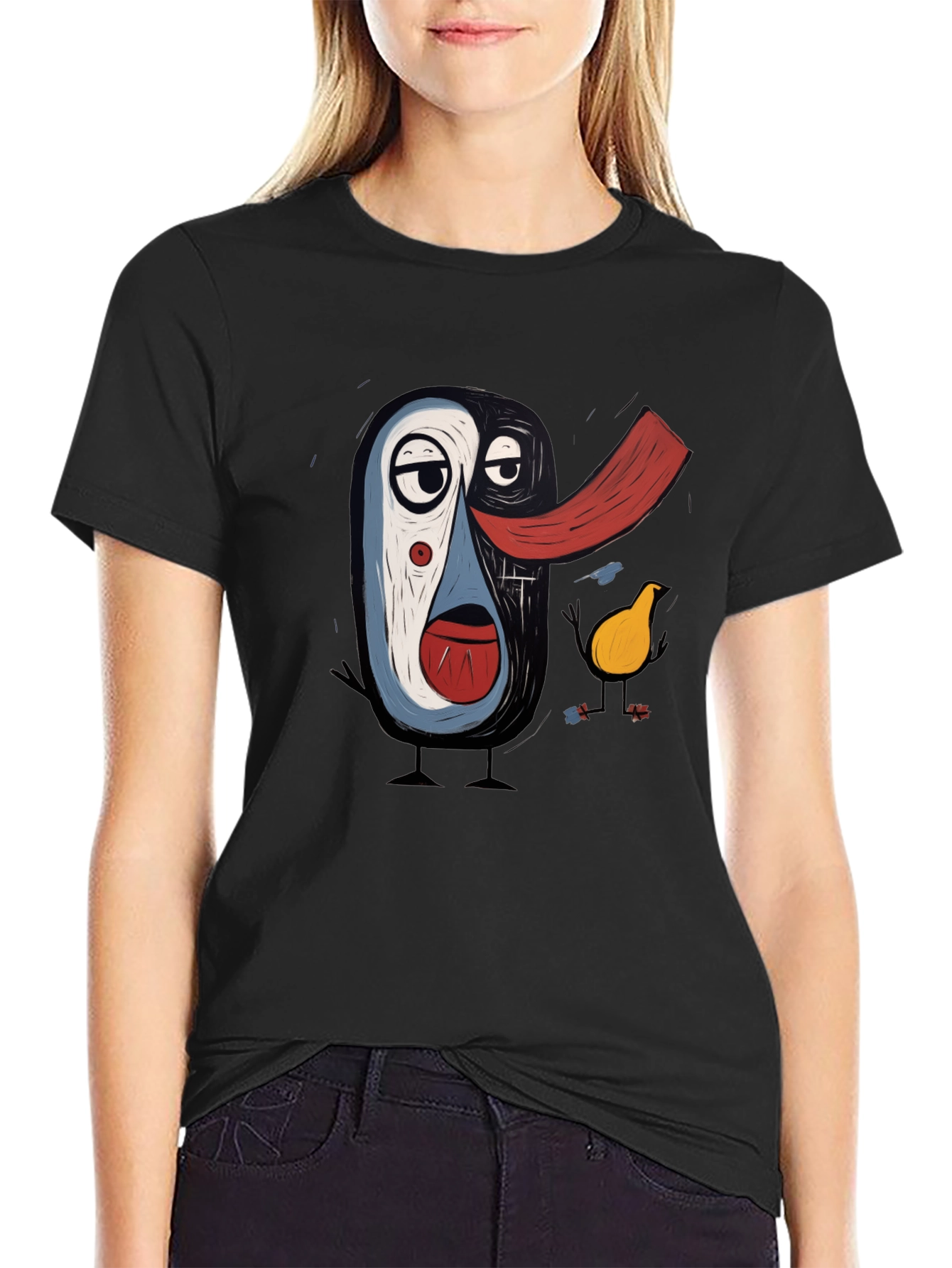 Abstract Art Print Black T-Shirt
