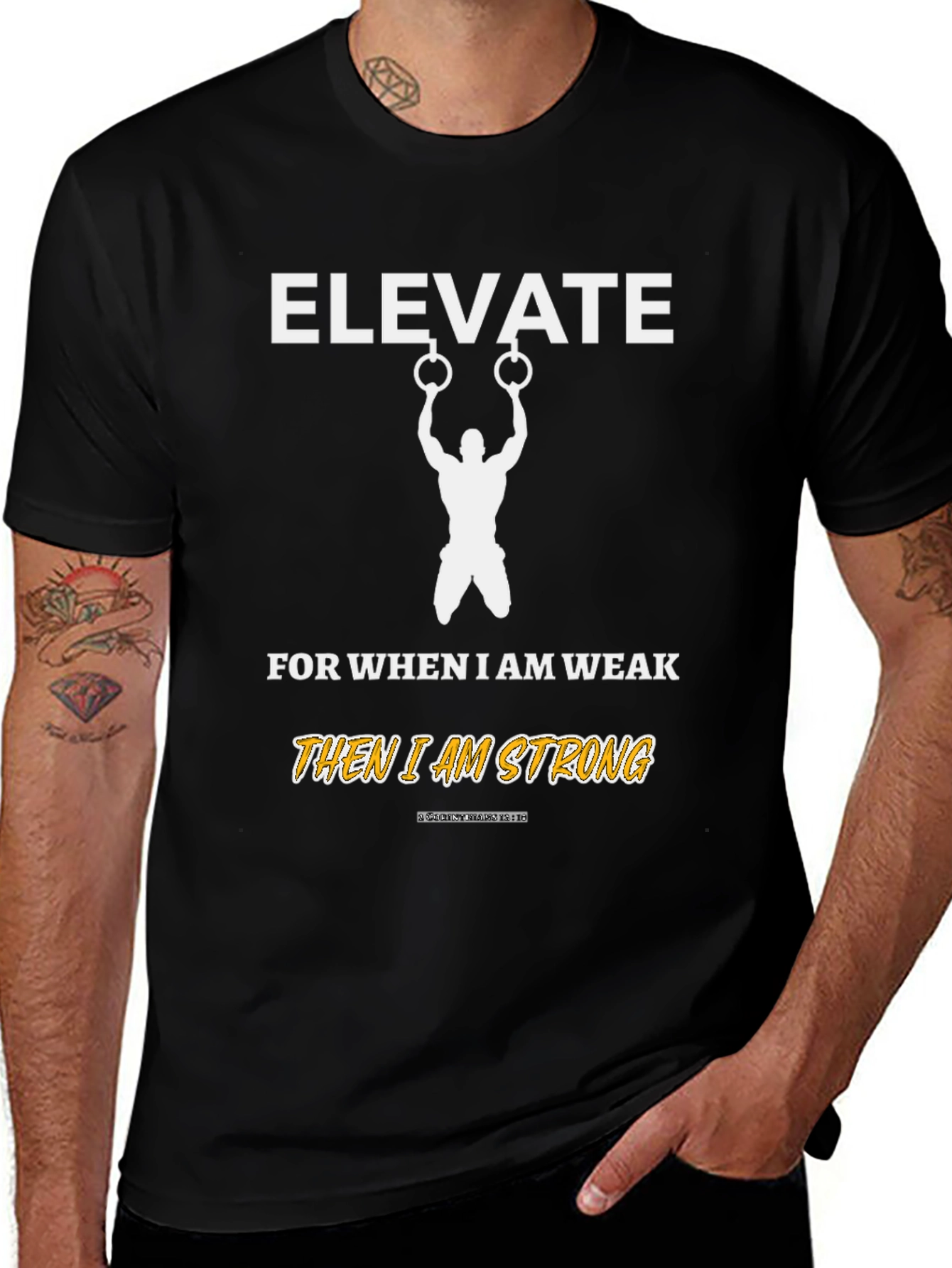 Elevate Strong T-Shirt Gym Fitness Motivation
