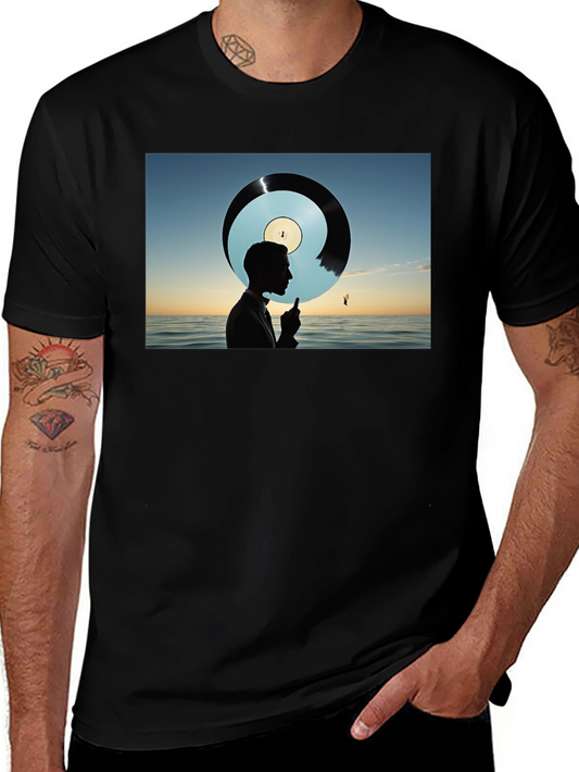 Silhouette Ocean Record Graphic Tee