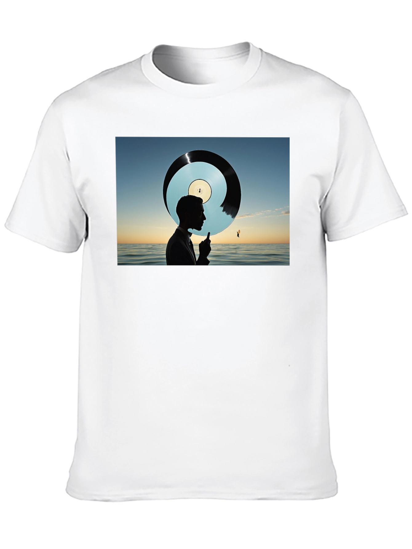 Silhouette Ocean Record Graphic Tee