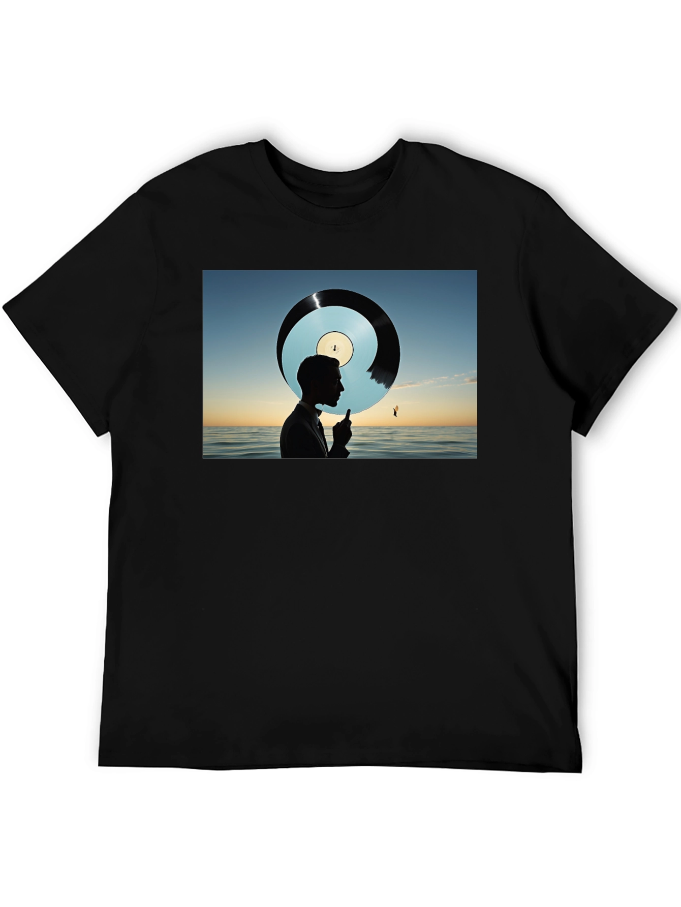 Silhouette Ocean Record Graphic Tee