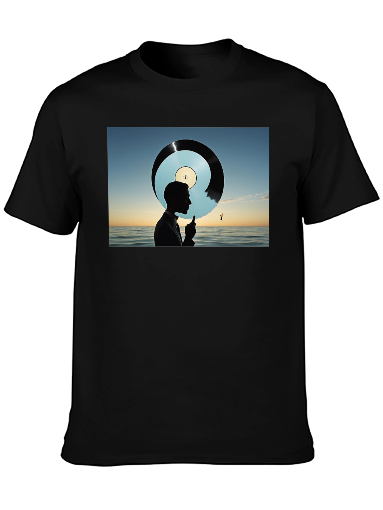 Silhouette Ocean Record Graphic Tee