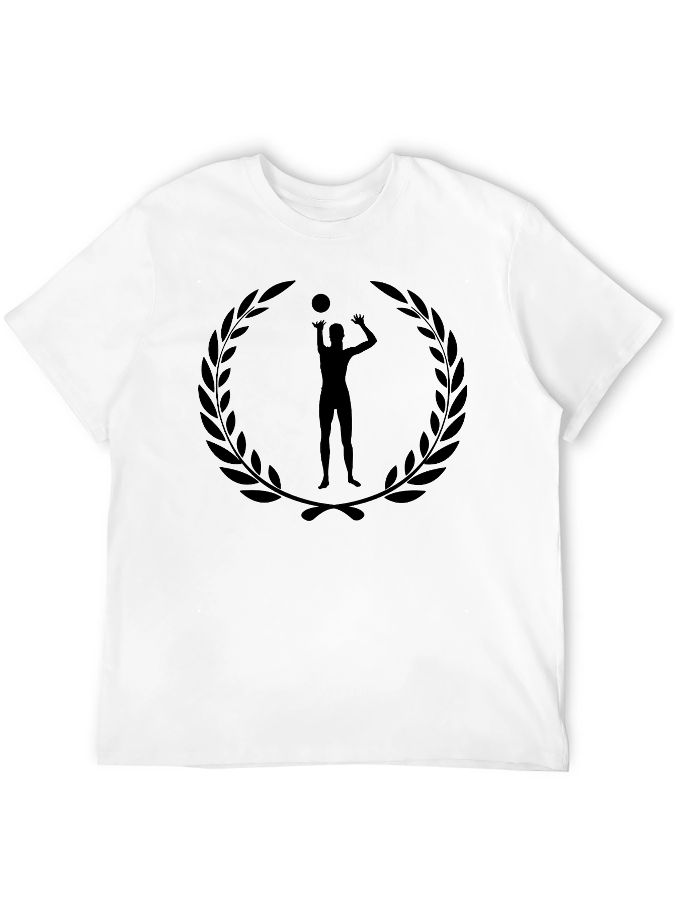 Volleyball Player Wreath Graphic Tee - Black