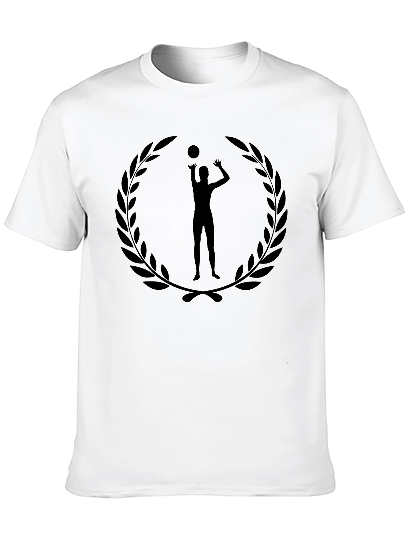 Volleyball Player Wreath Graphic Tee - Black