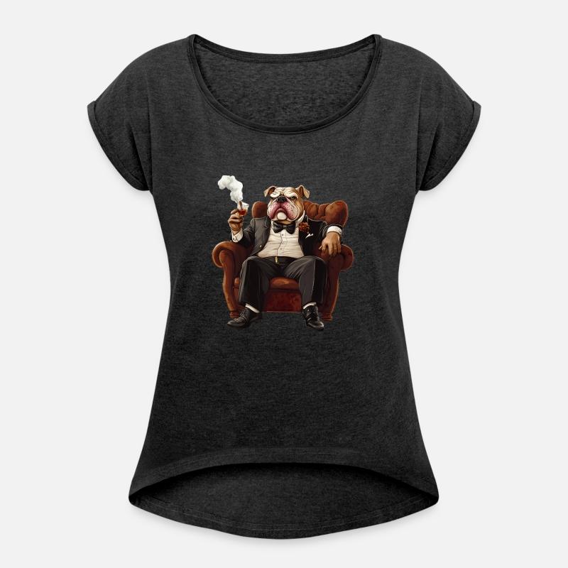 Elegant Smoking Bulldog – Classy Mafia Dog