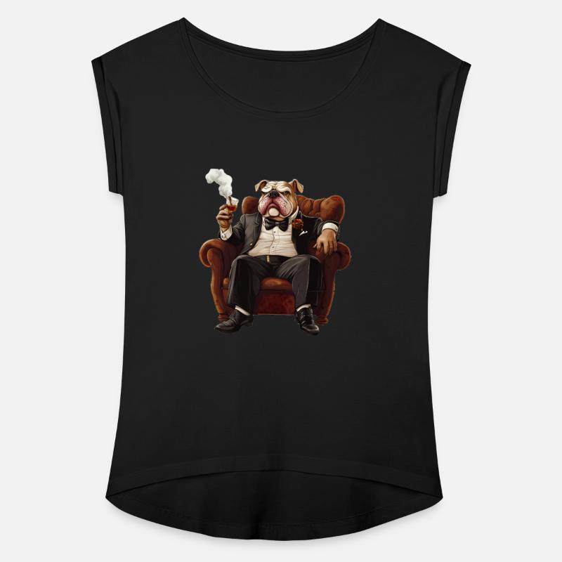 Elegant Smoking Bulldog – Classy Mafia Dog