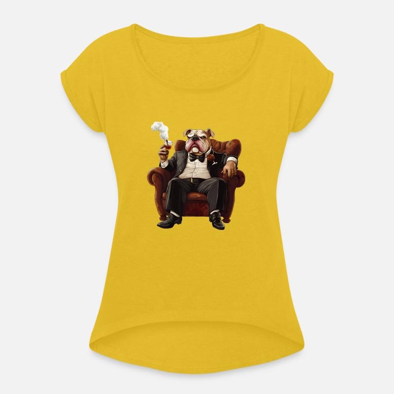 Elegant Smoking Bulldog – Classy Mafia Dog
