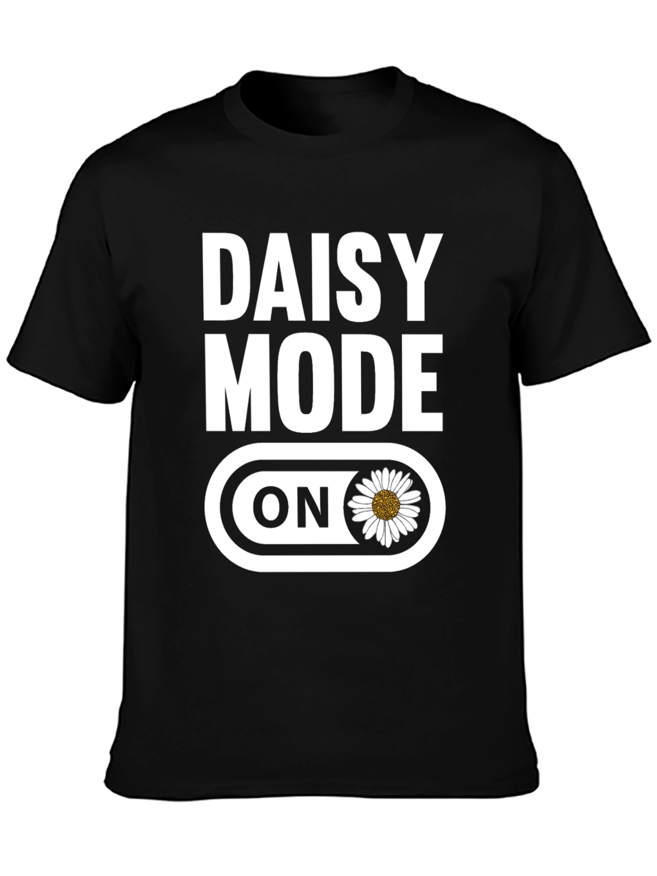 Daisy Mode On Graphic T-Shirt - Black Cotton Blend