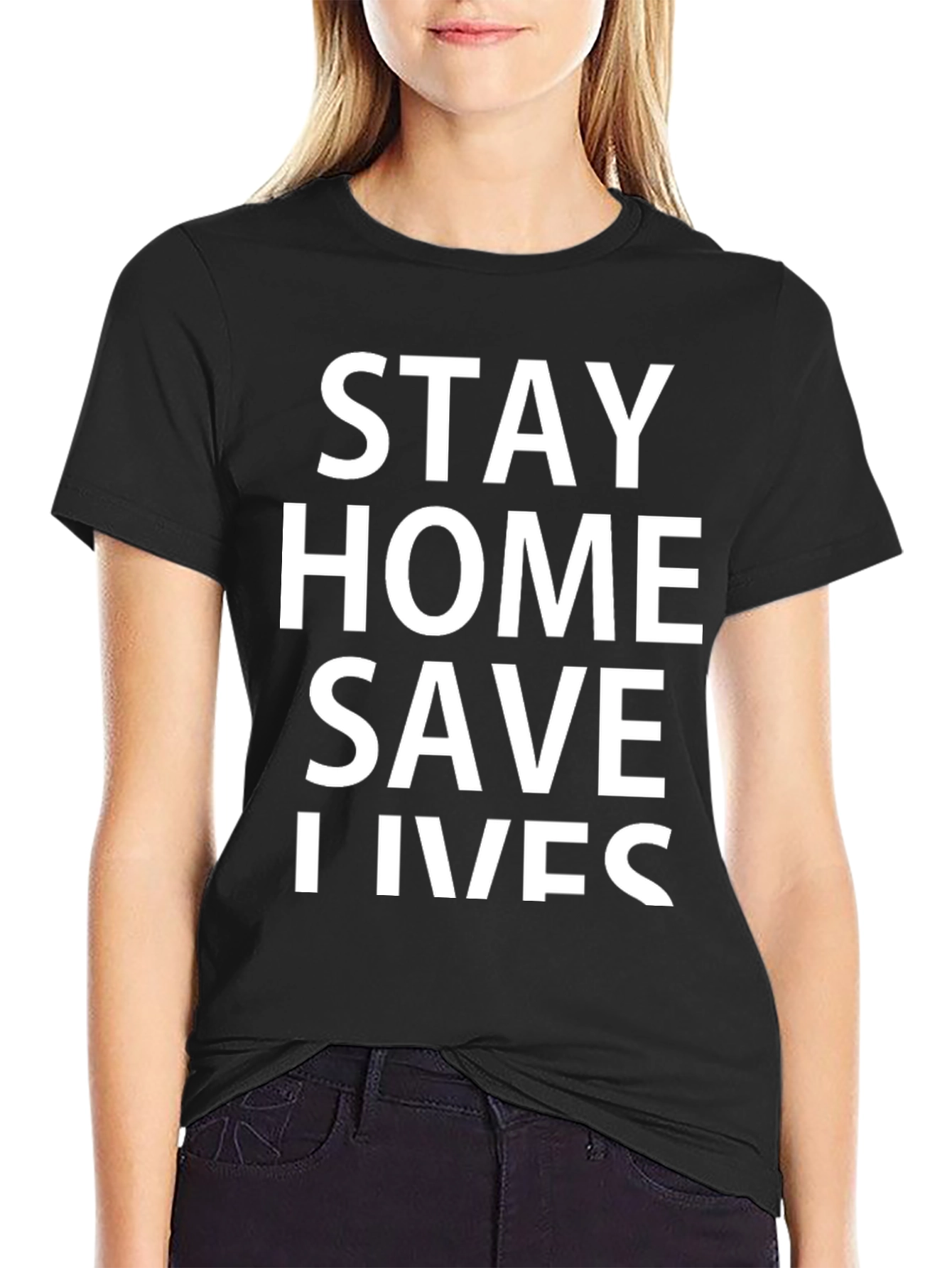 Stay Home Save Lives Graphic T-Shirt