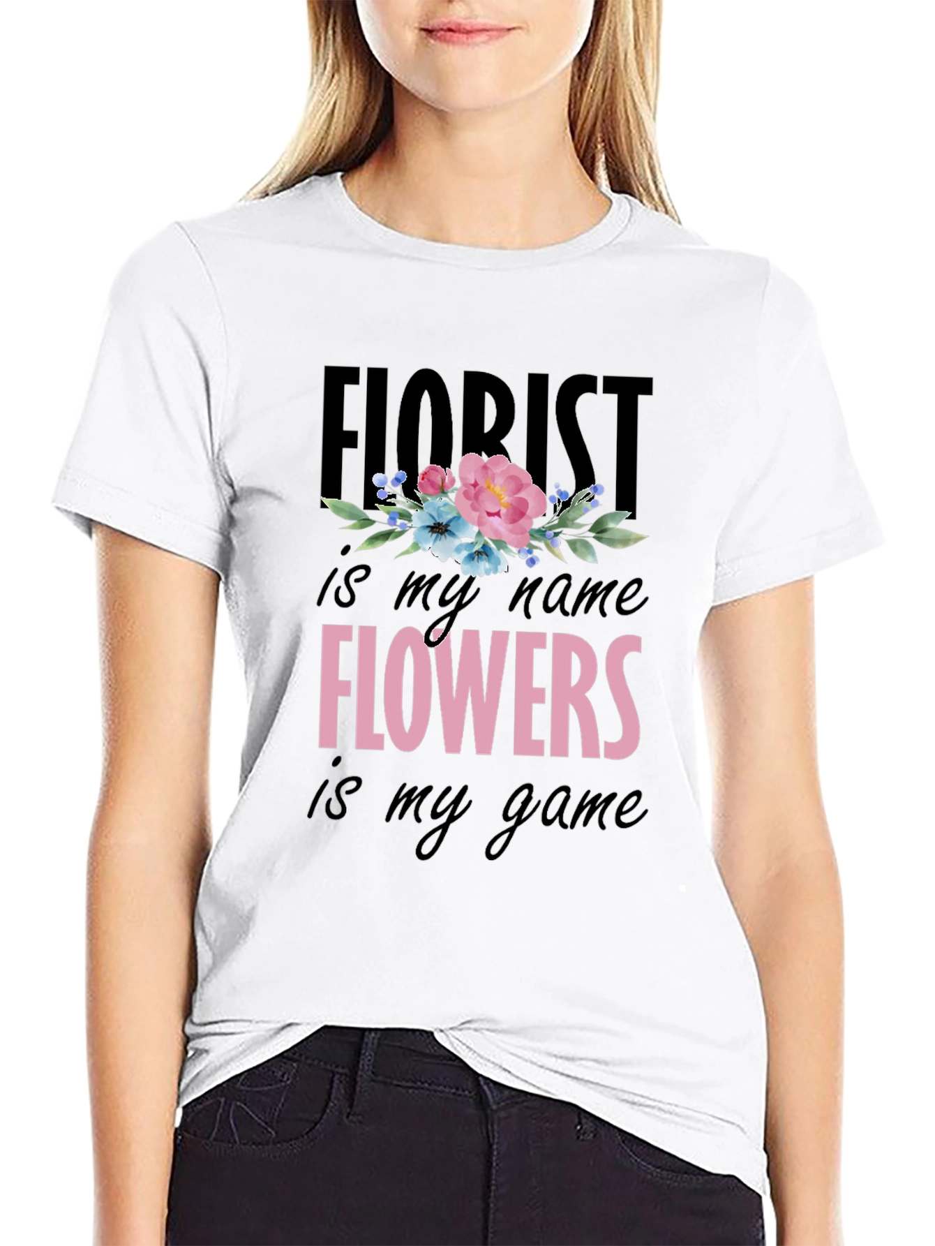 Florist Themed Graphic Tee - Floral Design