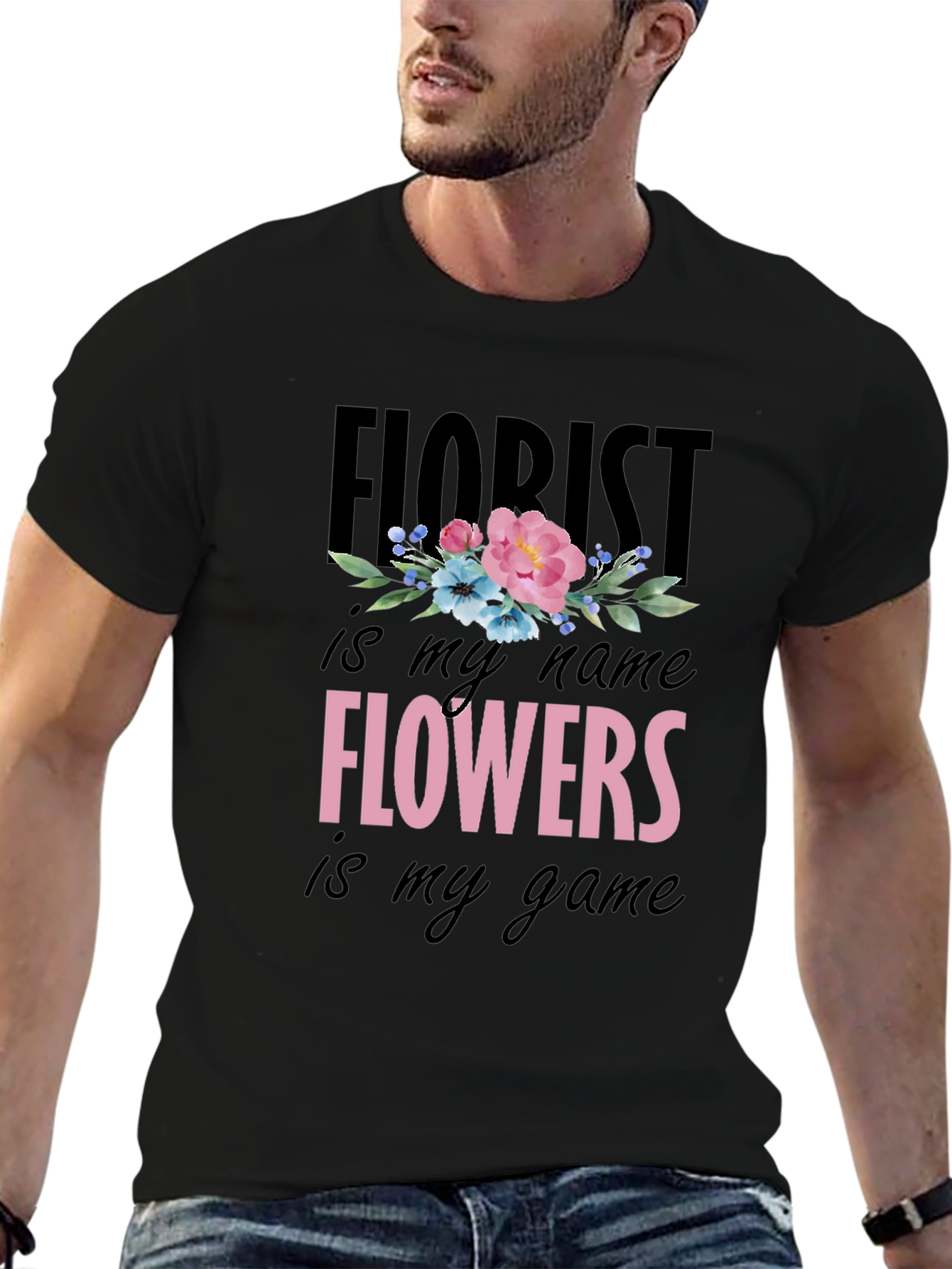 Florist Themed Graphic Tee - Floral Design
