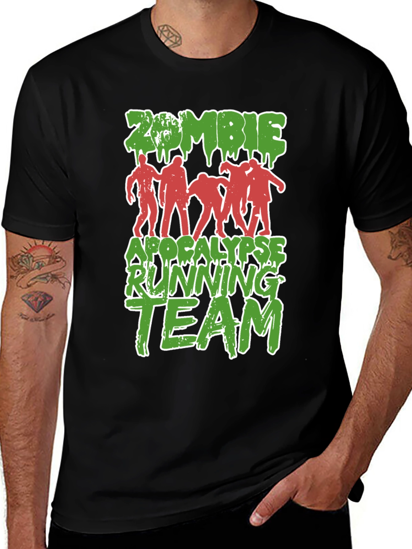 Zombie Apocalypse Running Team Graphic T-Shirt