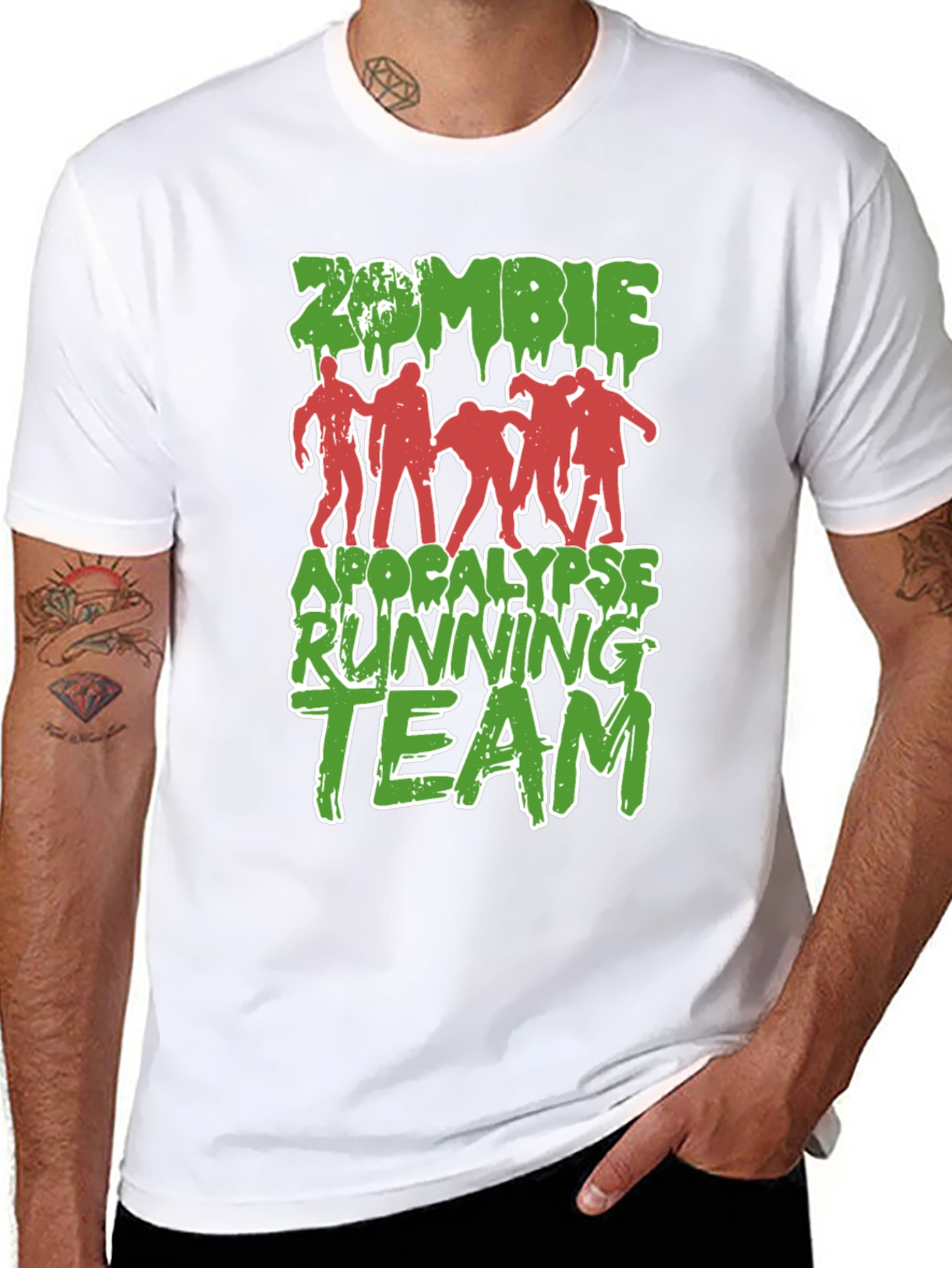 Zombie Apocalypse Running Team Graphic T-Shirt