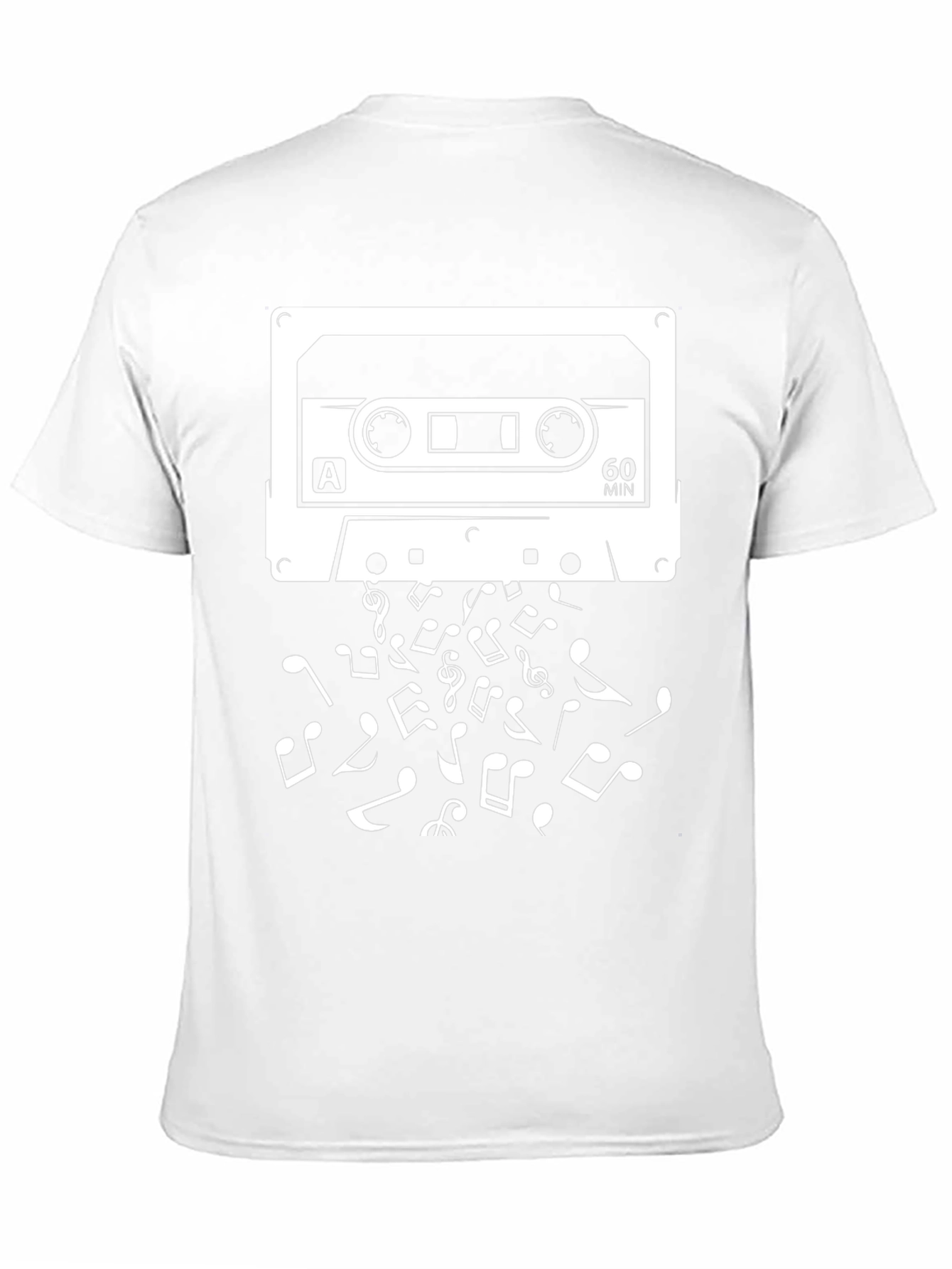 Retro Cassette Tape & Music Notes Graphic Tee