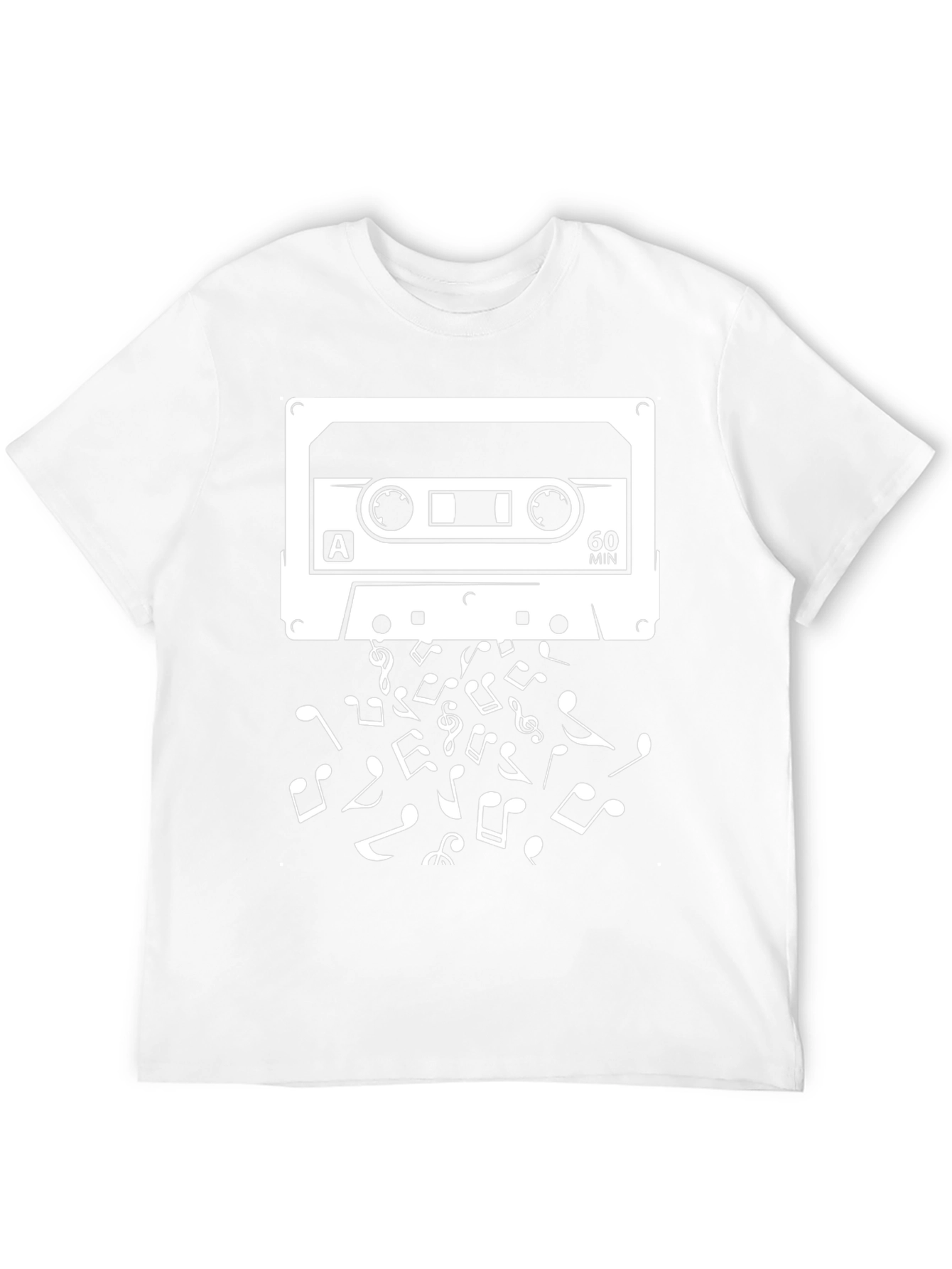 Retro Cassette Tape & Music Notes Graphic Tee