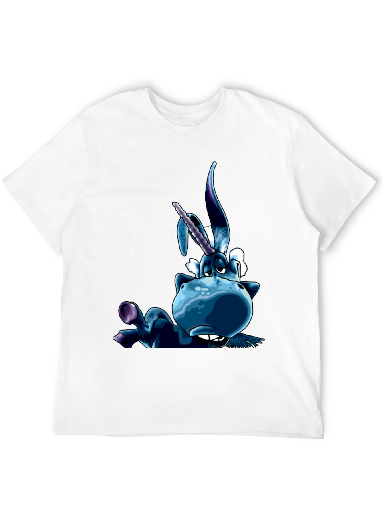 Unicorn Cartoon Graphic Black T-Shirt
