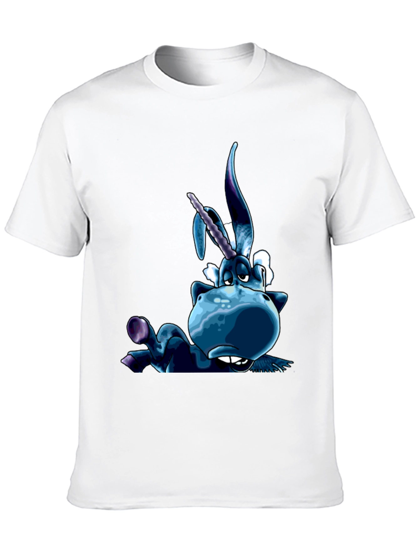 Unicorn Cartoon Graphic Black T-Shirt