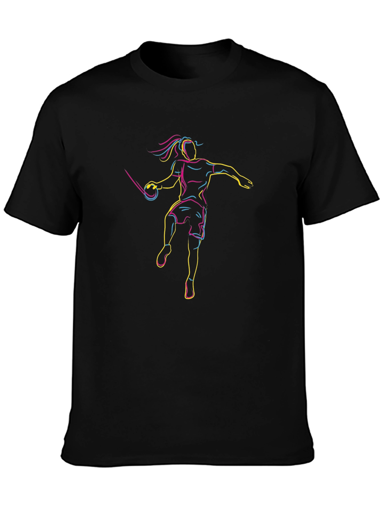 Neon Athlete Graphic Tee - Black